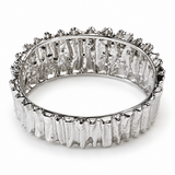 Folded Metal Free Form Textured Bracelet Sterling Silver