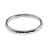 Sterling Silver Hammered Round Bangle Bracelet