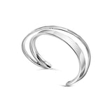 Sterling Silver Oceanic Wave Cascade Split Cuff