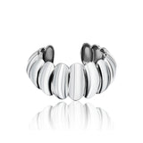 Sterling Silver Chunky Ribbed Statement Cuff