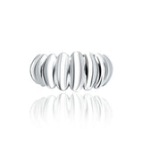 Sterling Silver Chunky Ribbed Statement Cuff