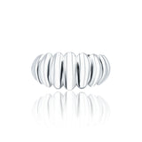 Sterling Silver Chunky Ribbed Statement Cuff