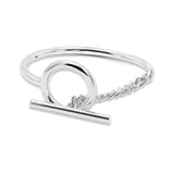 Sterling Silver Toggle Cuff Bangle Bracelet